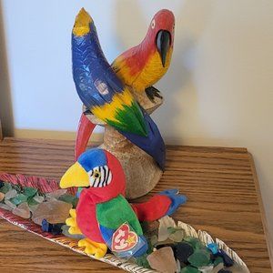 Ty Beanie Babies *RARE ERROR STAMP* Jabber Parrot Bird 1997 (Retired)
